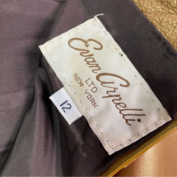 Evan Arpelli Vintage Gold Midi Pencil Skirt with Front Slit 12 - Picture 5 of 5